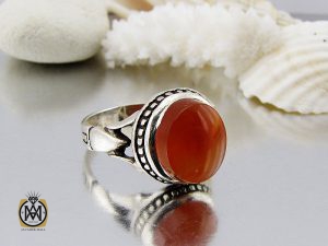 00 انگشتر عقیق یمن با حکاکی شرف الشمس مردانه - کد 8894 - تصویر 6