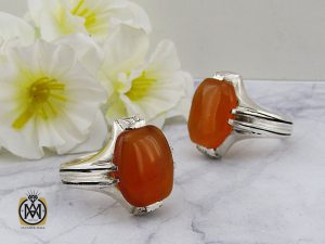 00 انگشتر عقیق یمن با حکاکی شرف الشمس مردانه - کد 8895 - تصویر 6