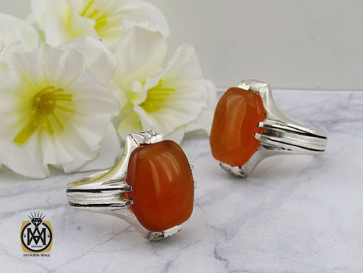 00 انگشتر عقیق یمن با حکاکی شرف الشمس مردانه - کد 8895 - تصویر 6