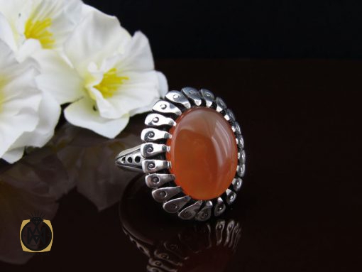 انگشتر عقیق یمن با حکاکی شرف الشمس مردانه - کد 8897 - تصویر 6