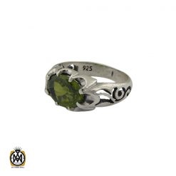 انگشتر زبرجد خوش رنگ طرح صفوی مردانه - کد 8913