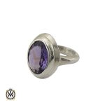 انگشتر آمتیست مردانه خوش رنگ  – کد 8809