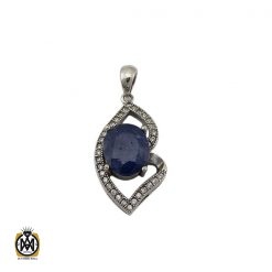 مدال یاقوت کبود طرح ارمغان زنانه - کد 3158 مدال یاقوت کبود طرح ارمغان زنانه - کد 3158