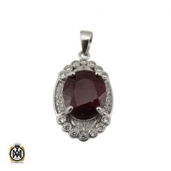 مدال یاقوت سرخ مرغوب طرح گلاره زنانه - کد 3171 مدال یاقوت سرخ مرغوب طرح گلاره زنانه - کد 3171