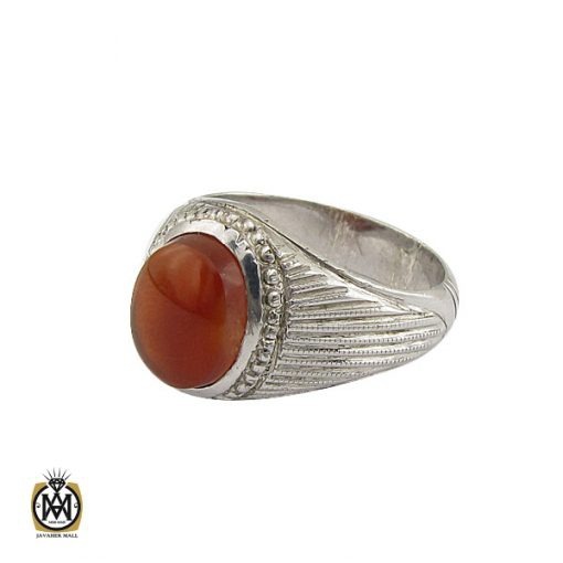 1 انگشتر عقیق یمن مردانه دست ساز - کد 8974 - تصویر 1