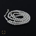 1 تسبیح نقره 101 دانه گرد شیار دار و ساده - کد 4130