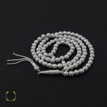 تسبیح نقره 101 دانه گرد شیار دار - کد 4134