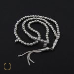 1 تسبیح نقره 101 دانه گرد ساده - کد 4135