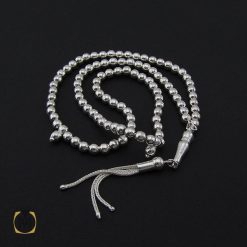 تسبیح نقره 101 دانه گرد ساده - کد 4135 تسبیح نقره 101 دانه گرد ساده - کد 4135