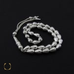 1 تسبیح نقره 33 دانه مخروطی - کد 4137