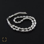 1 تسبیح نقره 33 دانه مخروطی ساده - کد 4143