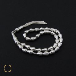 تسبیح نقره 33 دانه مخروطی ساده - کد 4143 تسبیح نقره 33 دانه مخروطی ساده - کد 4143