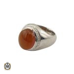 انگشتر عقیق یمن مردانه رکاب دست ساز - کد 10026