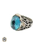 انگشتر توپاز سبز مردانه خوش رنگ و اصل - کد 10041