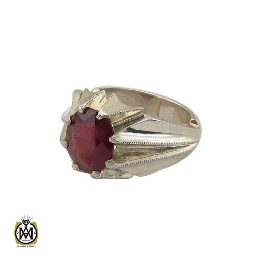 1 انگشتر یاقوت سرخ خوش رنگ مردانه هنر دست استاد باقرزاده - کد 10047 - تصویر 1