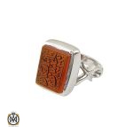 انگشتر عقیق خراسان مردانه با حکاکی یا حسین شهید - کد 10054