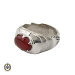 انگشتر عقیق یمن مردانه هنر دست استاد قاسمی طرح صفوی - کد 10062