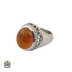 انگشتر عقیق یمن شبکه ای مردانه - کد 10063