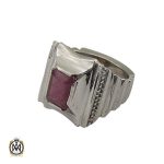 1 انگشتر یاقوت سرخ فاخر مردانه هنر دست استاد شرفیان – کد 8803