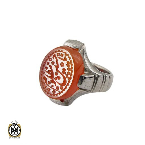 1 انگشتر عقیق یمن با حکاکی یا حسین مظلوم مردانه - کد 8855 - تصویر 1