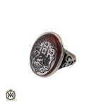 انگشتر عقیق با حکاکی علی و فاطمه مردانه - کد 8868