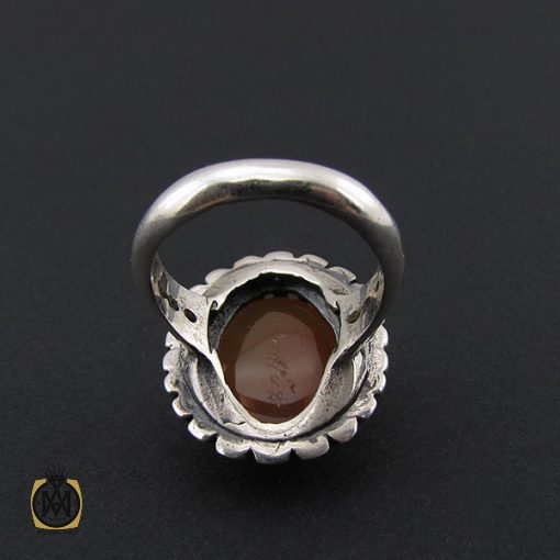 انگشتر عقیق یمن با حکاکی شرف الشمس مردانه - کد 8897 - تصویر 2