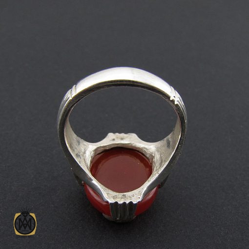 انگشتر عقیق یمن مردانه خوش رنگ و مرغوب - کد 8900 - تصویر 2