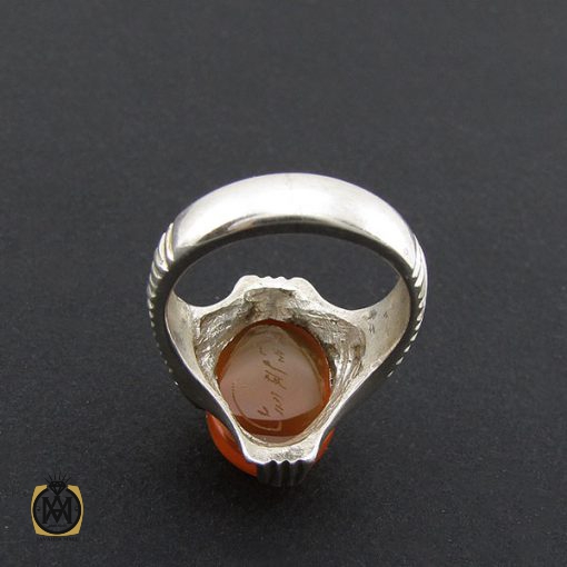 انگشتر عقیق یمن با حکاکی شرف الشمس مردانه - کد 8903 - تصویر 2
