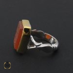 انگشتر عقیق یمن با حکاکی یا امیرالمومنین حیدر مدد دست ساز مردانه - کد 8916 - تصویر 2