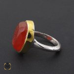 2 انگشتر عقیق یمن با حکاکی توکلت علی الله دست ساز مردانه - کد 8918 - تصویر 2