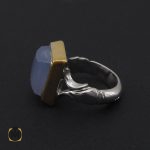 انگشتر عقیق کبود یمن تراش دست ساز مردانه - کد 8920 - تصویر 2