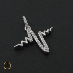 مدال نقره طرح ضربان زنانه - کد 3164 مدال نقره طرح ضربان زنانه - کد 3164