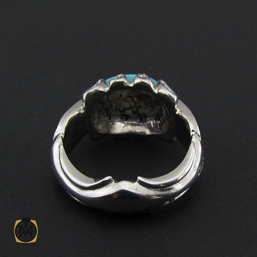 2 انگشتر فیروزه نیشابوری خوش طبع مردانه – کد 8812 - تصویر 2