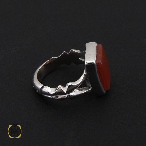 انگشتر عقیق یمن با حکاکی شرف الشمس دست ساز مردانه - کد 8927 - تصویر 2