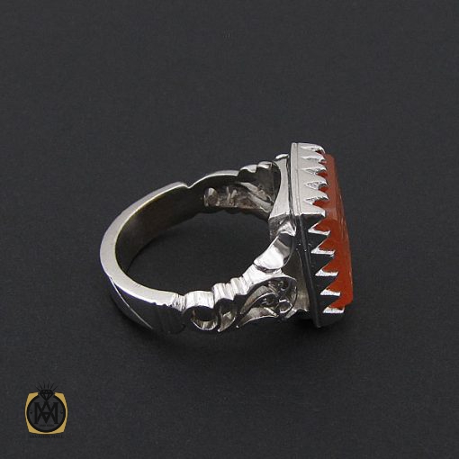 انگشتر عقیق یمن با حکاکی یا رب العالمین دست ساز مردانه - کد 8930 - تصویر 2