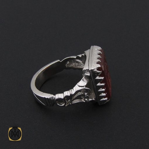 انگشتر عقیق یمن با حکاکی یا سیدالسادات دست ساز مردانه - کد 8931 - تصویر 2