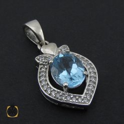 مدال  توپازآبی مرغوب طرح نورا زنانه - کد 3173 مدال  توپازآبی مرغوب طرح نورا زنانه - کد 3173