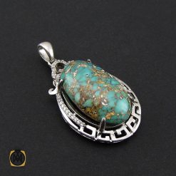 مدال فیروزه نیشابوری طرح الیکا زنانه - کد 3181 مدال فیروزه نیشابوری طرح الیکا زنانه - کد 3181