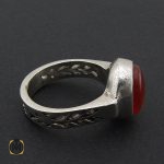 انگشتر عقیق یمن خوش رنگ مردانه دست ساز - کد 8933 - تصویر 2