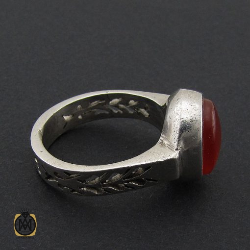 انگشتر عقیق یمن خوش رنگ مردانه دست ساز - کد 8933 - تصویر 2