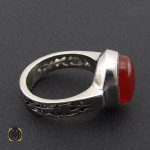 انگشتر عقیق یمن خوش رنگ مردانه دست ساز - کد 8937 - تصویر 2