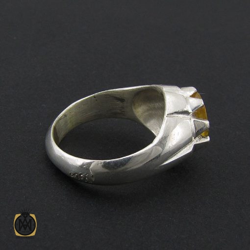 انگشتر یاقوت زرد مردانه دست ساز - کد 8943 - تصویر 2