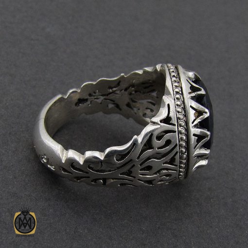 انگشتر یاقوت کبود مردانه دست ساز - کد 8947 - تصویر 2