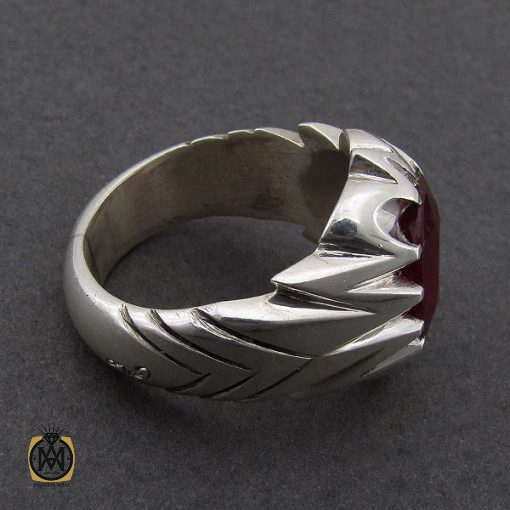 انگشتر یاقوت سرخ مردانه مرغوب دست ساز - کد 8952 - تصویر 2