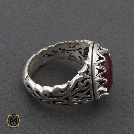 2 انگشتر یاقوت سرخ مردانه خوش رنگ دست ساز - کد 8955 - تصویر 2