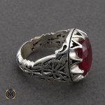 2 انگشتر یاقوت سرخ مردانه خوش رنگ دست ساز - کد 8956 - تصویر 2