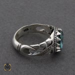 2 انگشتر توپاز سبز مردانه خوش رنگ - کد 8957 - تصویر 2
