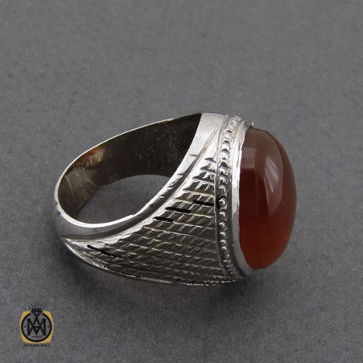 انگشتر عقیق یمن مردانه دست ساز - کد 8975 - تصویر 2