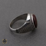 2 انگشتر عقیق یمن حرزدار مردانه دست ساز - کد 8981 - تصویر 2