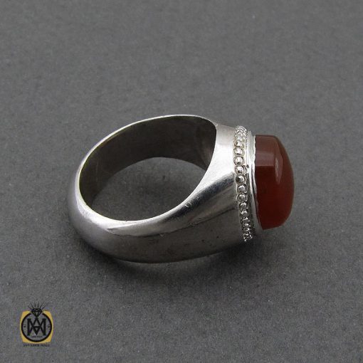 انگشتر عقیق یمن مردانه دست ساز - کد 8984 - تصویر 2